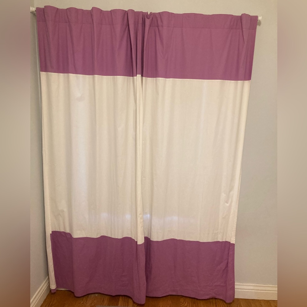 Land of Nod purple and white curtains - Picture 4 of 4